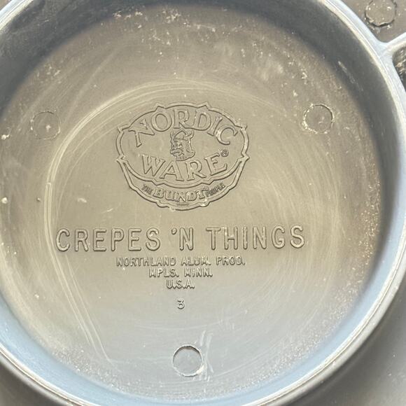 Nordic Ware Crepes N Things Cast Aluminum Pan W/ Dip Pan Crepe Maker Wood Handle - Picture 11 of 11